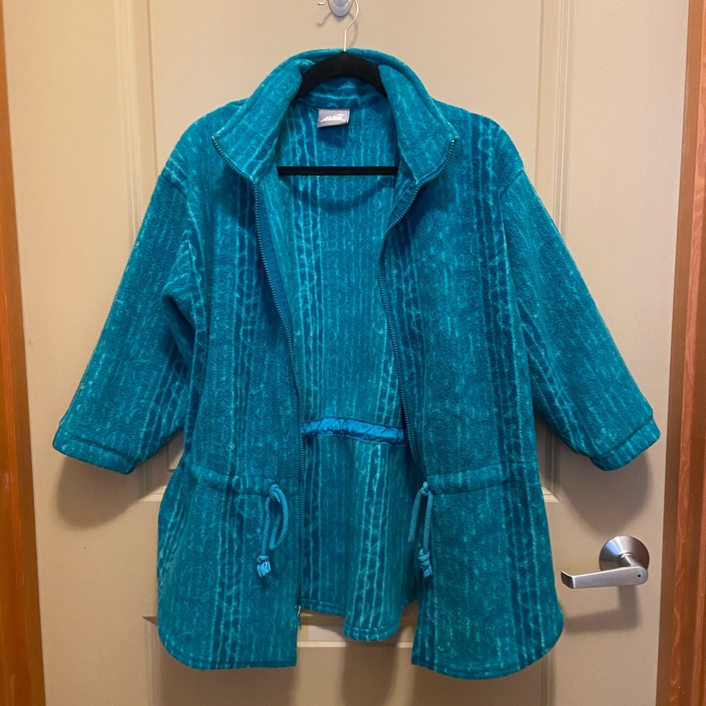 Turquoise zip-up fleece